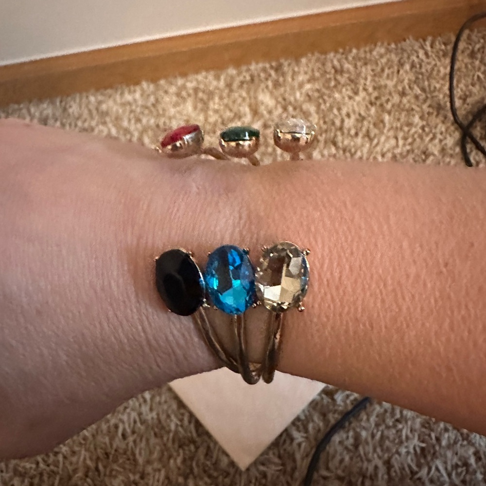 Park Lane Set of 3 Truffles Multi Color CZ Open bangle bracelets - Picture 3 of 6